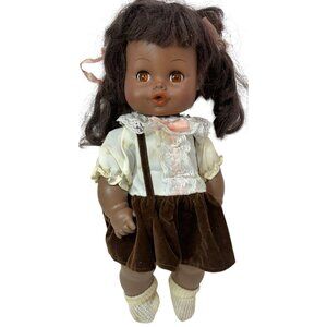 Vintage 1971 Horsman African American 14" Sofskin Baby Doll Drink Wet Sleep Eye